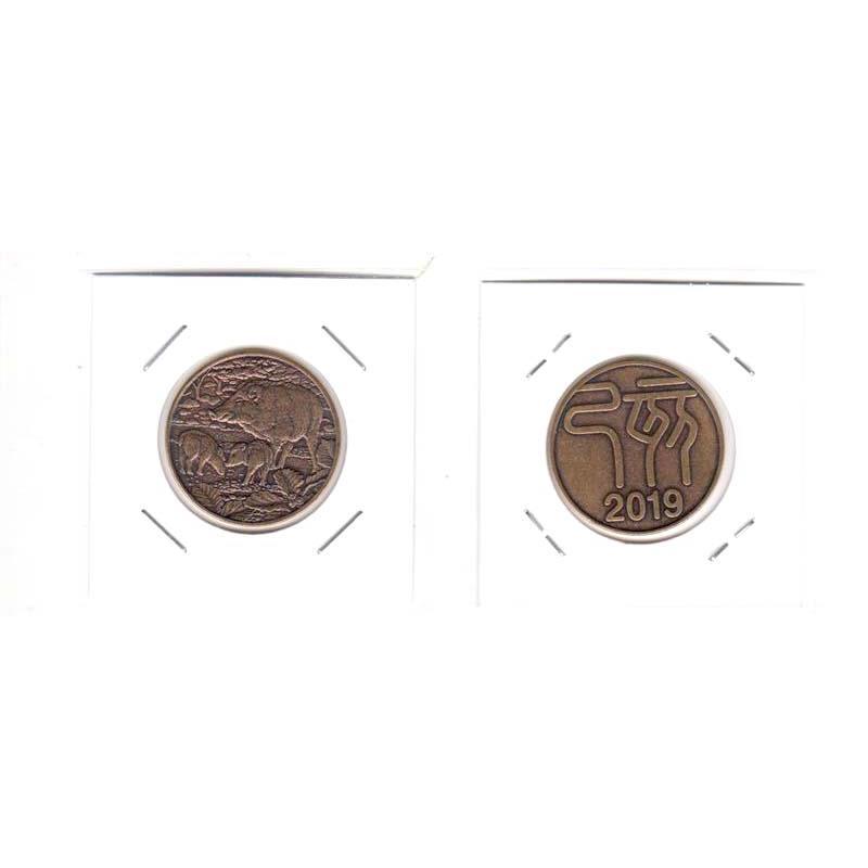 04-411-003 年銘板 丸形 ミントセット（平成31年 2019年） 貨幣セット出し ミント出し 「猪」「己亥」_画像1