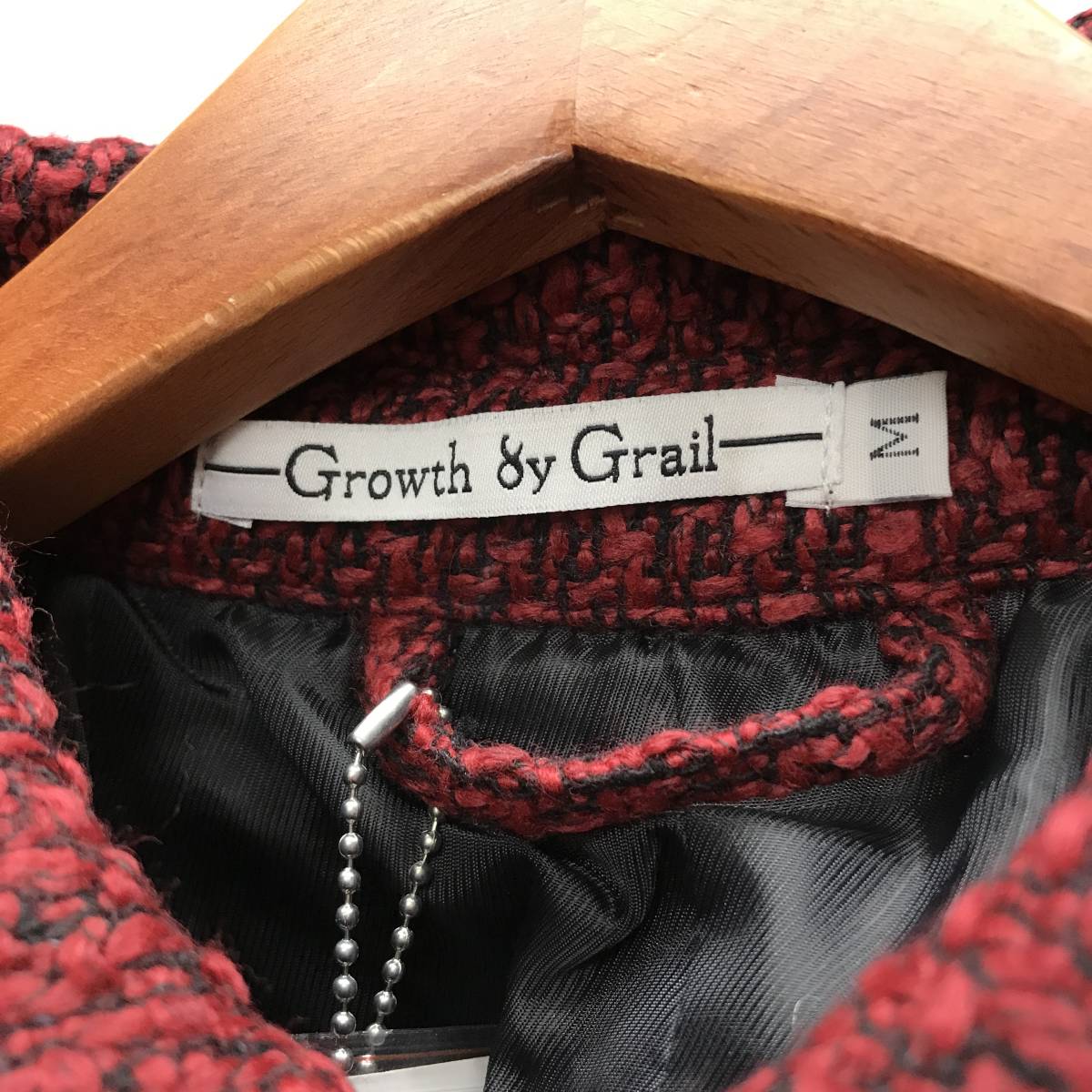 未使用品 /M/ growth by grail ジャケット レッド系 コート アウター ボタン 134-3009 タグ付き ウール GT NAKAMURA ジィティ中村_画像2