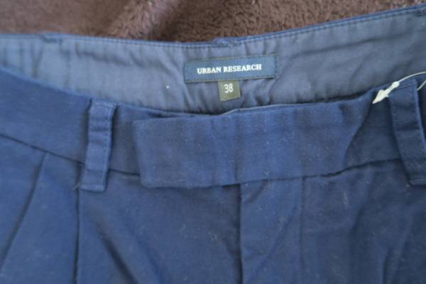 URBAN RESEARCH Urban Research хлопок брюки # темно-синий / не использовался /38/ включая доставку 