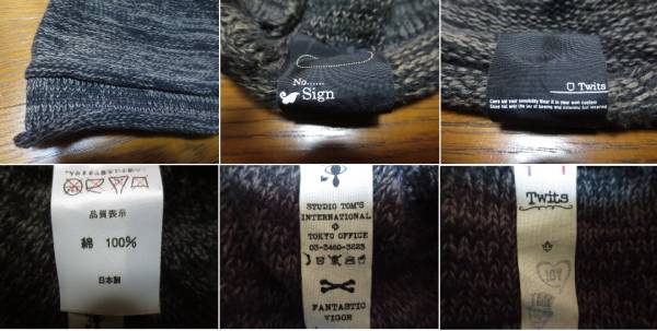 Twits變形棉針織帽黑色×棕色系列日本製造 原文:Twits 変型 コットンニットキャップ 黒×茶系 日本製