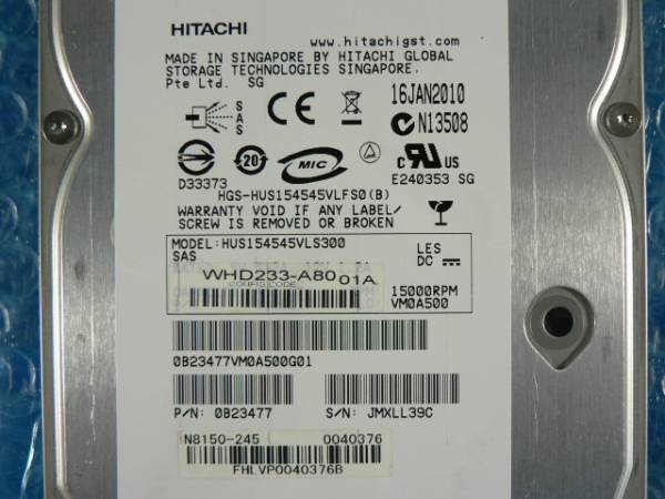 9tn NEC N8150-245 450GB 15000rpm(15K) 3.5 -inch SAS (HITACHI HUS154545VLS300) (Express5800/R120a-2 taking out ) stock 3