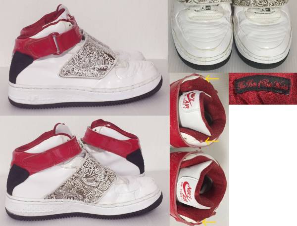 美品 Nike Air Jordan AJF FUSION 20 FORCE 1 ナイキ エア ジョーダン フュージョン フォース 白 赤 US6Y 24cm 2_画像2
