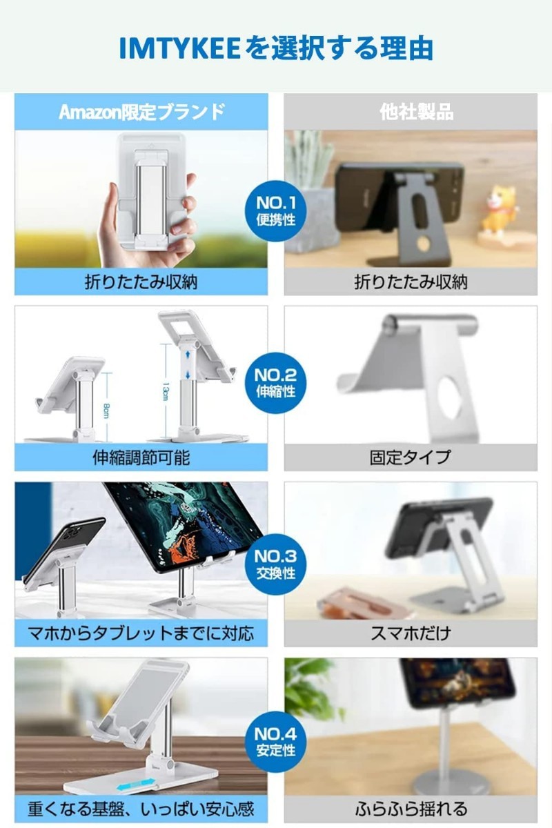 【2個】スマホ タブレット スタンド 卓上 ホルダー