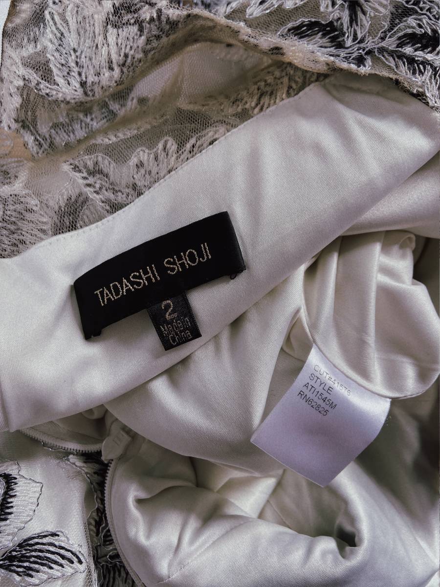 新同 2/7~9 Tadashi Shoji タダシショージ ホワイト/ブラック 新同 2/7~9 Tadashi Shoji タダシショージ ホワイト/ブラック