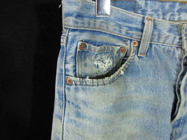 雰囲気抜群 w31 90s ビンテージ USA製【リーバイス】501 デニムパンツ OLD LEVIS リペア ジーンズ_画像5