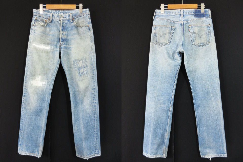 雰囲気抜群 w31 90s ビンテージ USA製【リーバイス】501 デニムパンツ OLD LEVIS リペア ジーンズ_画像1