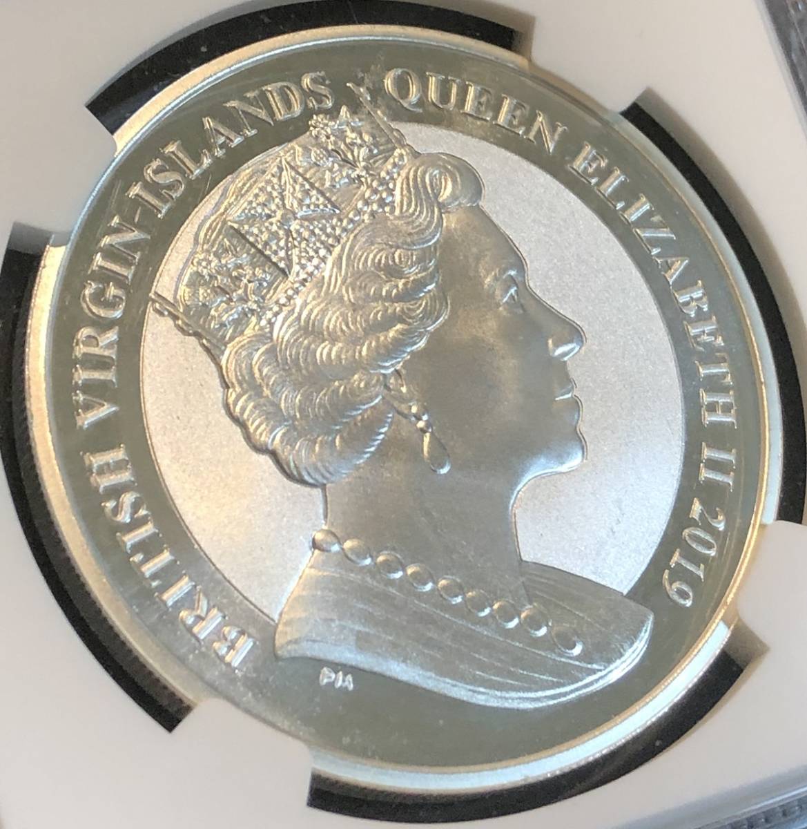 ウナとライオン 銀貨 2019年 イギリス領 ヴァージン諸島 リバース プルーフ 1ドル 1オンス NGC PF67 シルバー_画像9