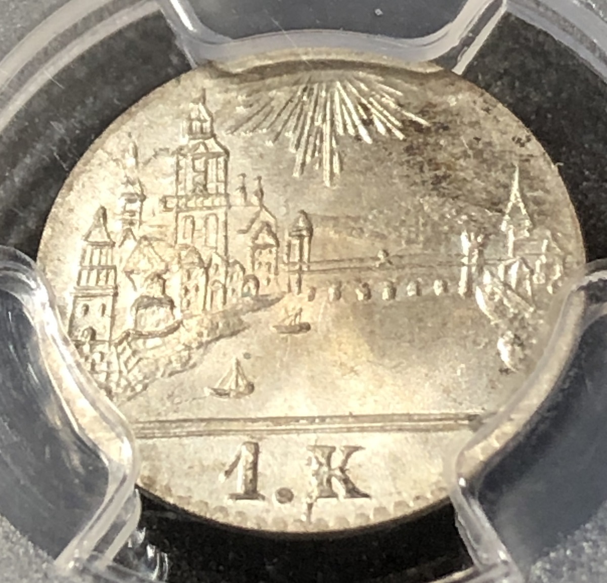 【都市景観 フランクフルト top15】 1839年 ドイツ 1クロイツァー 銀貨 PCGS MS67 高鑑定 稀少 シルバー アンティーク コイン 古銭 投資_画像6