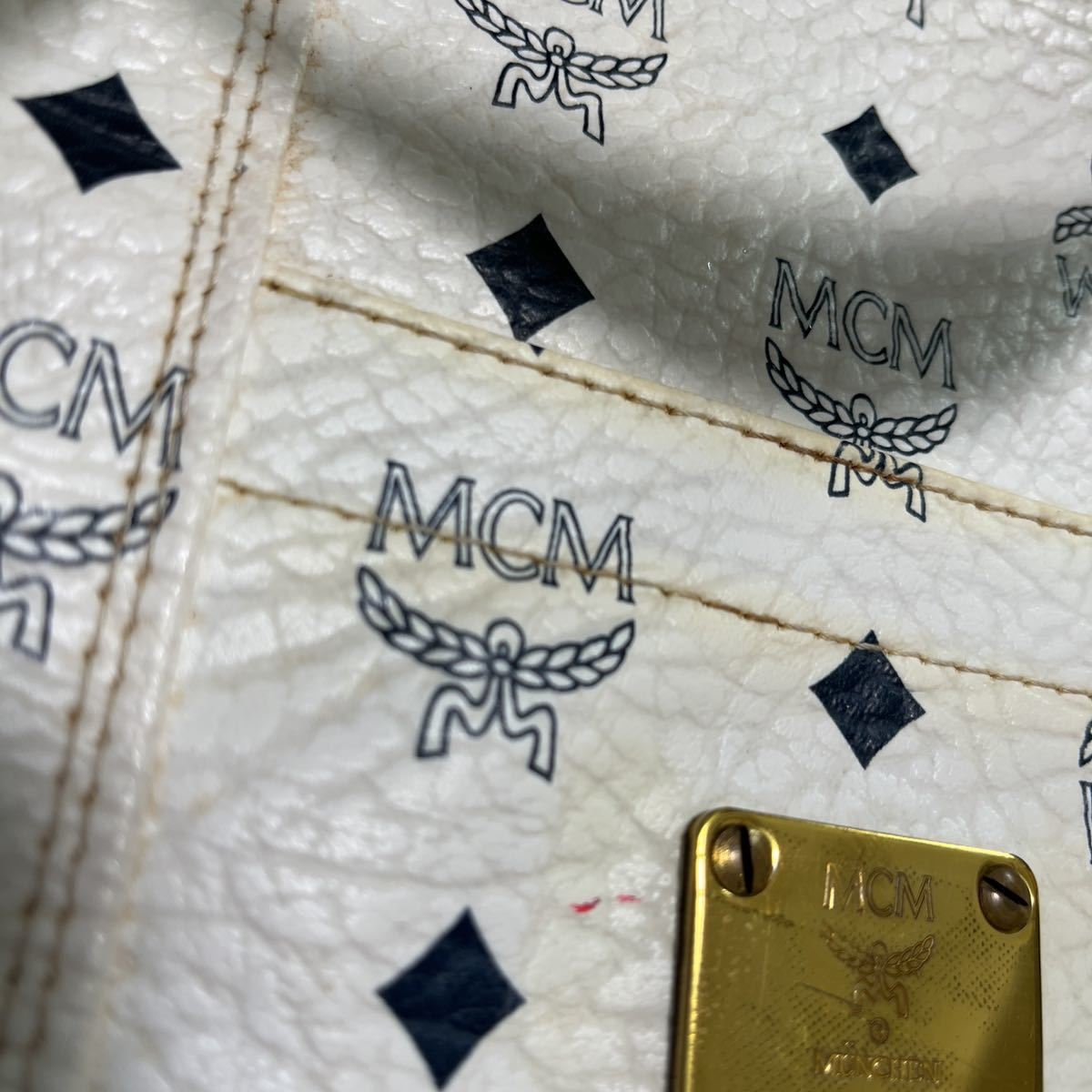 MCM エムシーエム ロゴ 総柄 レザー トートバッグ ショルダーバッグ 肩