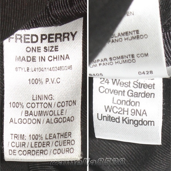 フレッドペリー FRED PERRY ショルダーバッグ ダークブラウン PVC 中古 美品 ビンテージの画像10