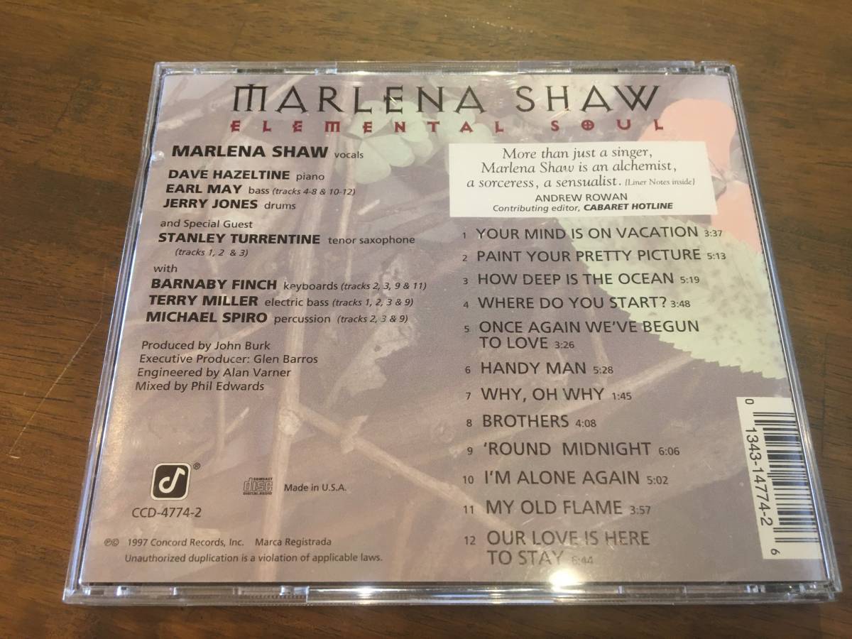 Malena Shaw『Elemental Soul』(CD) Stanley Turrentine_画像2