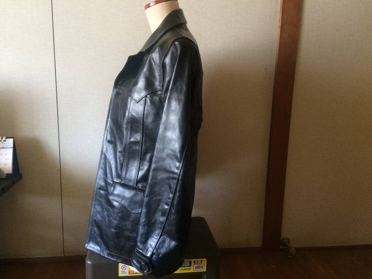 新品同様 FLAT HEAD(フラットヘッド)40's WESTERN COAT HHC-01 馬革 日本製 36 ブラック(検)リアルマッコイズ ジャケット BLACK 黒 パンツの画像7