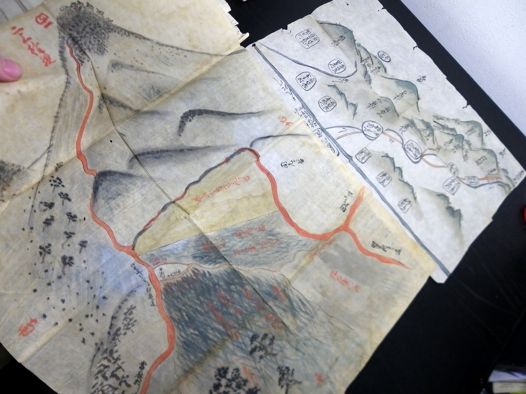 ☆0009江戸期古地図「大和国葛下郡狐井村村絵図」11点/奈良県 ☆0009江戸期古地図「大和国葛下郡狐井村村絵図」11点/奈良県