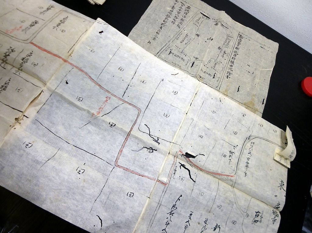 ☆0009江戸期古地図「大和国葛下郡狐井村村絵図」11点/奈良県 ☆0009江戸期古地図「大和国葛下郡狐井村村絵図」11点/奈良県