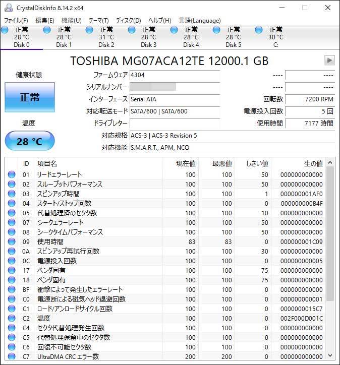 東芝 12TB HDD MG07ACA12TE NAS エンタープライズHDD TOSHIBA No.0 東芝 12TB HDD MG07ACA12TE NAS エンタープライズHDD TOSHIBA No.0