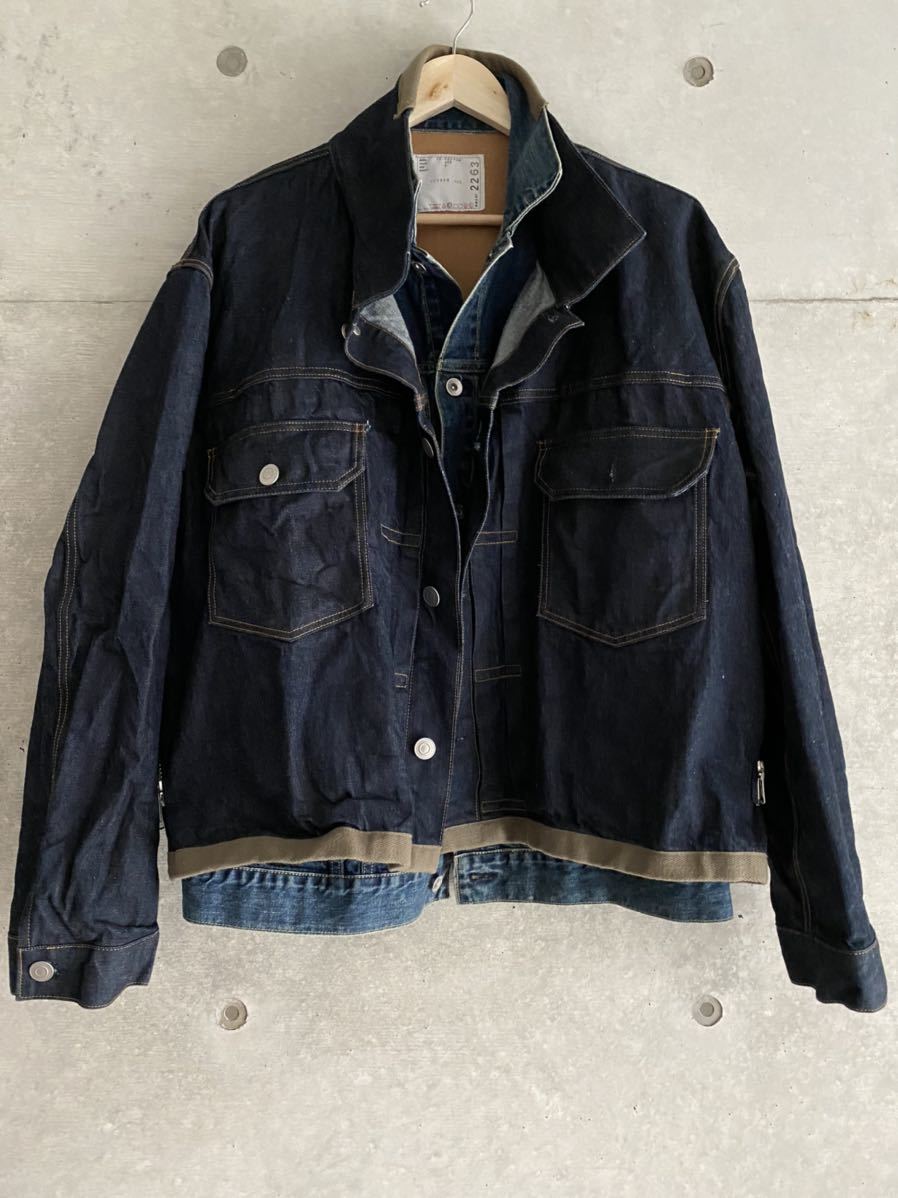 Yahoo!オークション - サカイ SACAI レイヤードデニムジャケット サイズ 2