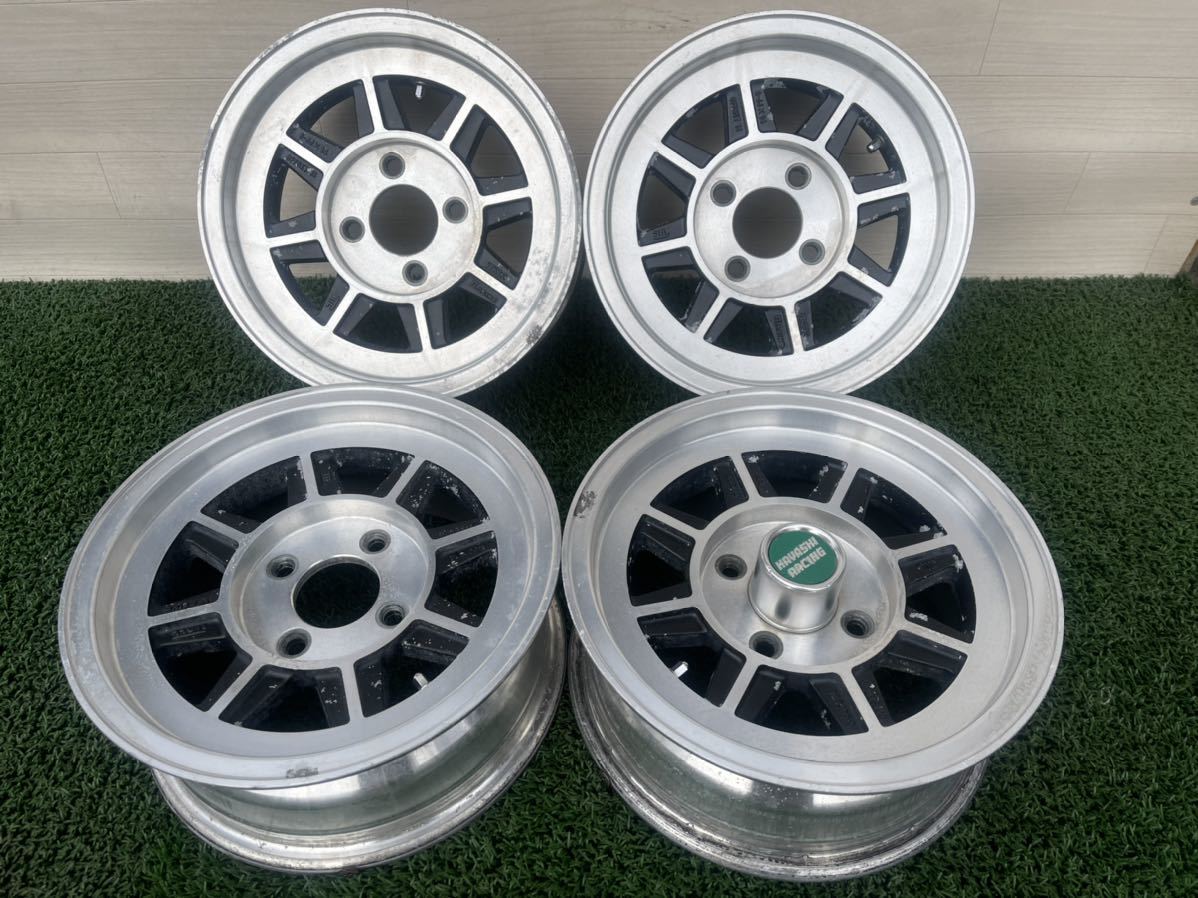 HAYASHI RACING　RACING ITALLアルミホイール　14x6.0J　4H　114.3PCD　+13 4本セット　中古　旧車_画像1