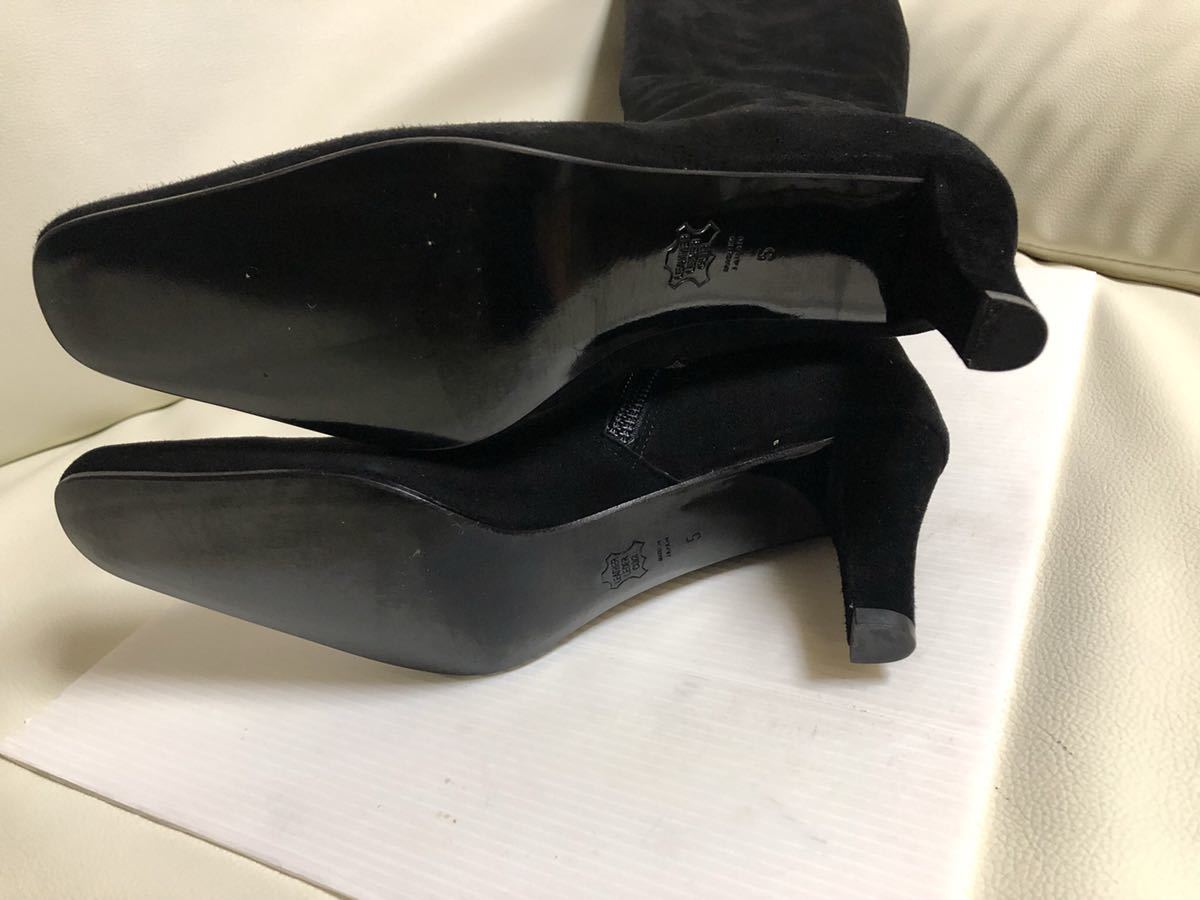 シャルルジョルダン CHARLES JOURDAN ロング ブーツ 新品 未使用品 保管品 黒 スェード サイズ5 22.５センチ_画像5