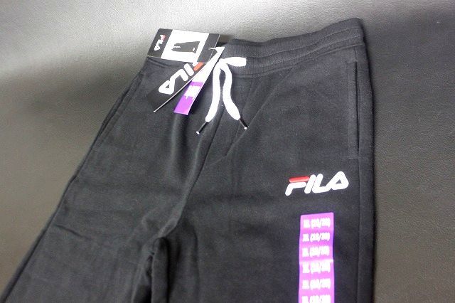 FILA filler Junior fleece jogger pants reverse side nappy black size XL* postage 520 jpy 