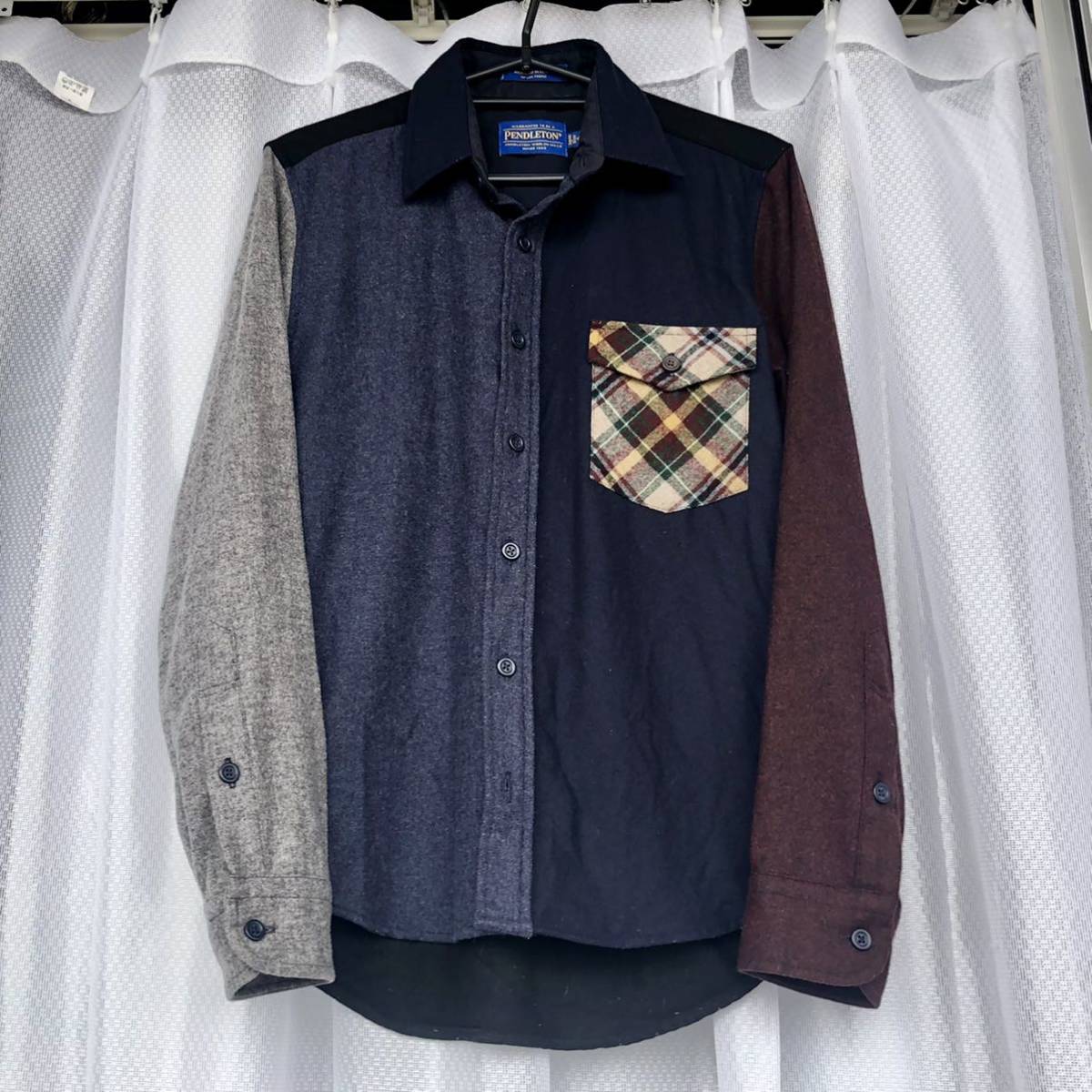 寒色系×暖色系 PENDLETON / クレイジーパターン ネルシャツ S マルチ
