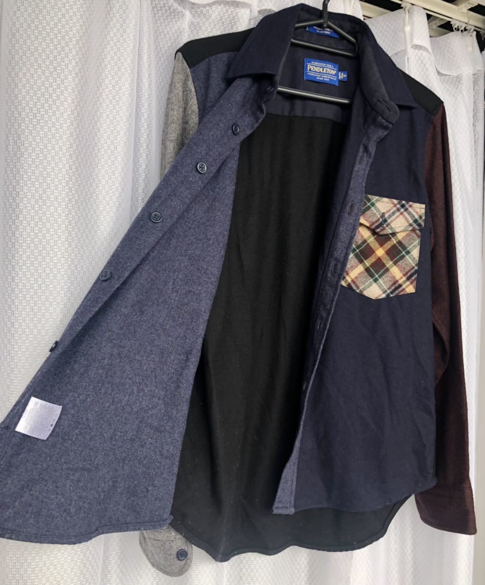 寒色系×暖色系 PENDLETON / クレイジーパターン ネルシャツ S マルチ