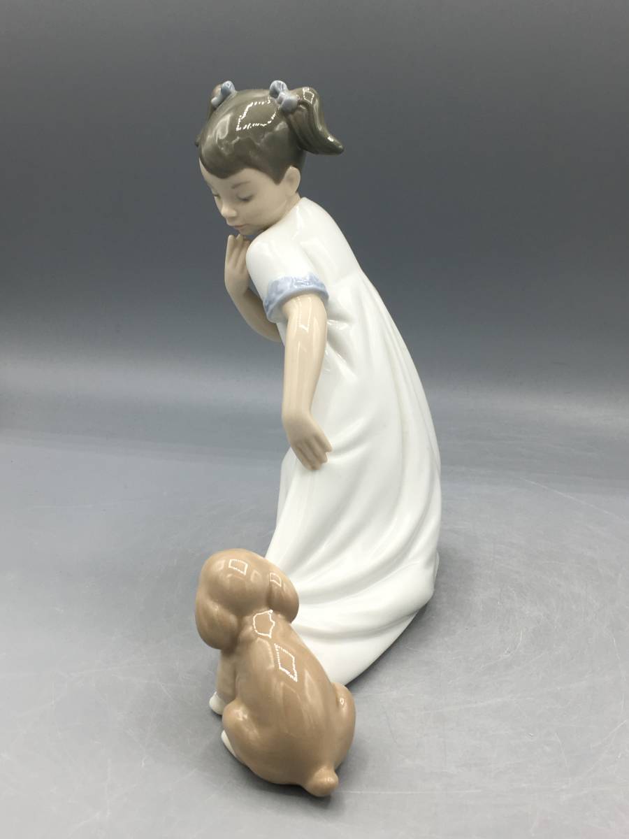 リヤドロ ナオ 陶器人形 犬 少女 女の子 1434 フィギュリン スペイン製 陶器 置物 リアドロ_画像4