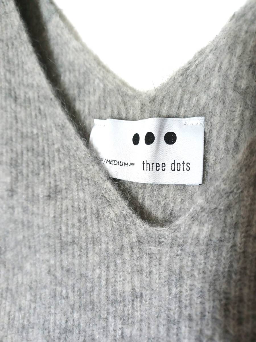 新品 three dots オーバーサイズ ニット ロングワンピース グレー スリードッツ _画像10