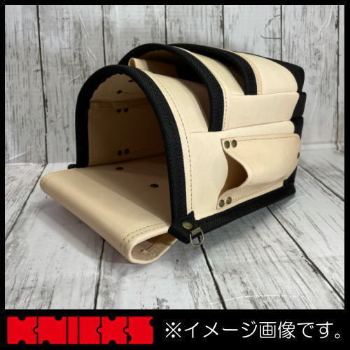 輝い 新品 KNICKS 総ヌメ革使用3段腰袋(バリスティック生地補強タイプ