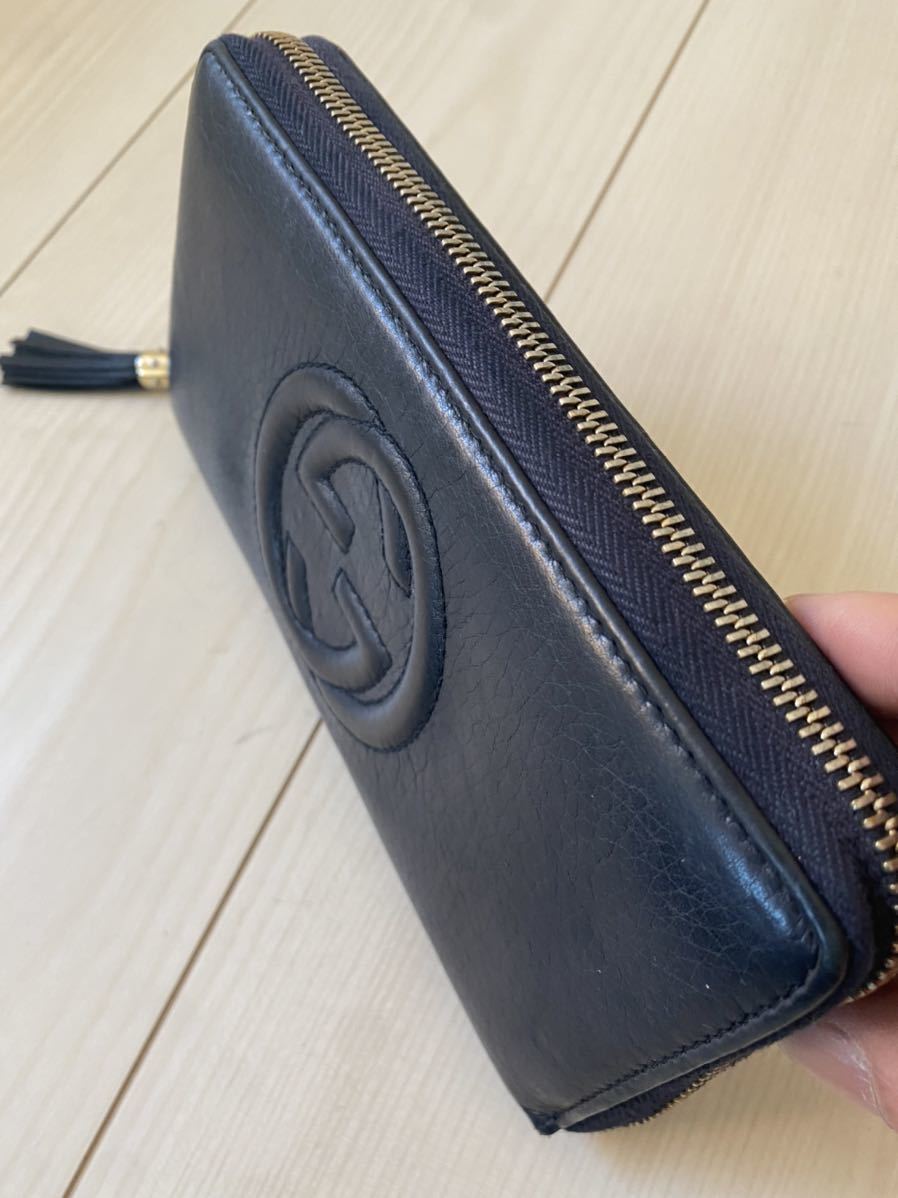 美品!送料込み!大人気!GUCCI SOHO ラウンドファスナー長財布 本革