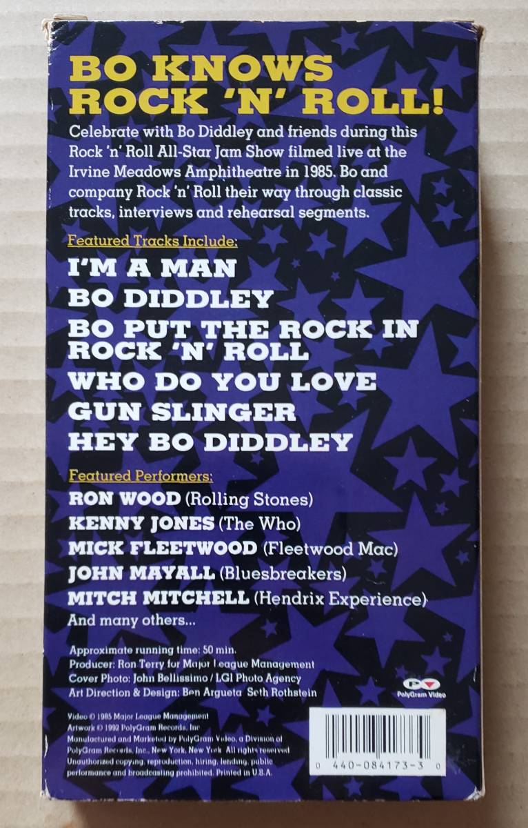 即決！輸入盤VHSビデオテープ◎BO DIDDLEY AND THE ALL-STAR JAM SHOW ボ・ディドリー Ron Wood,Mick Fleetwood,John Mayall,etc._画像3