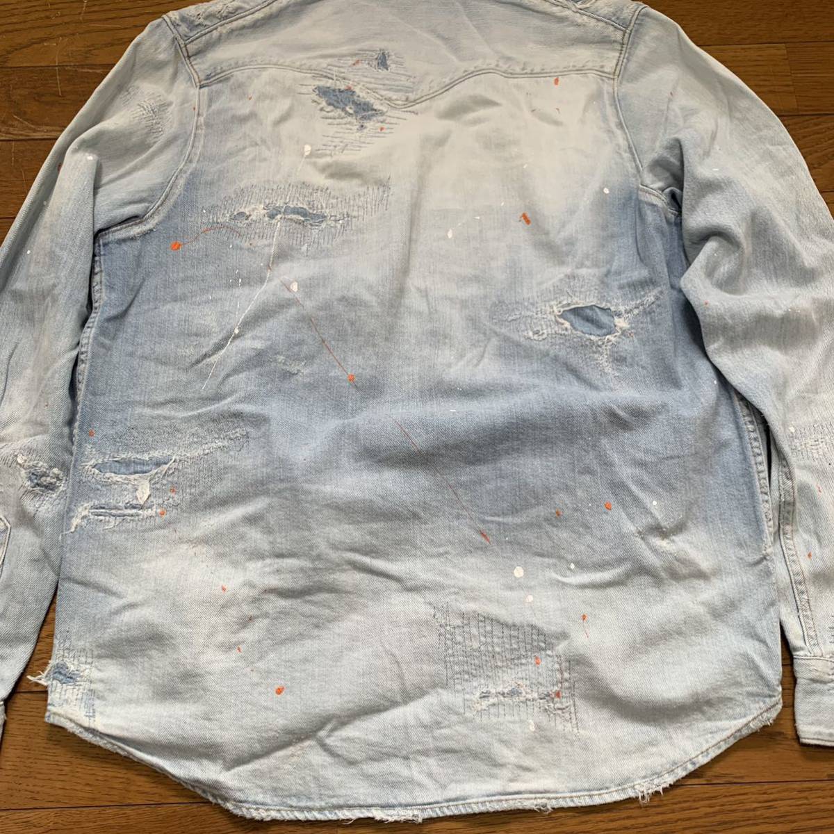 ロンハーマン e denim デニムシャツ Sサイズ ダメージ ヴィンテージ