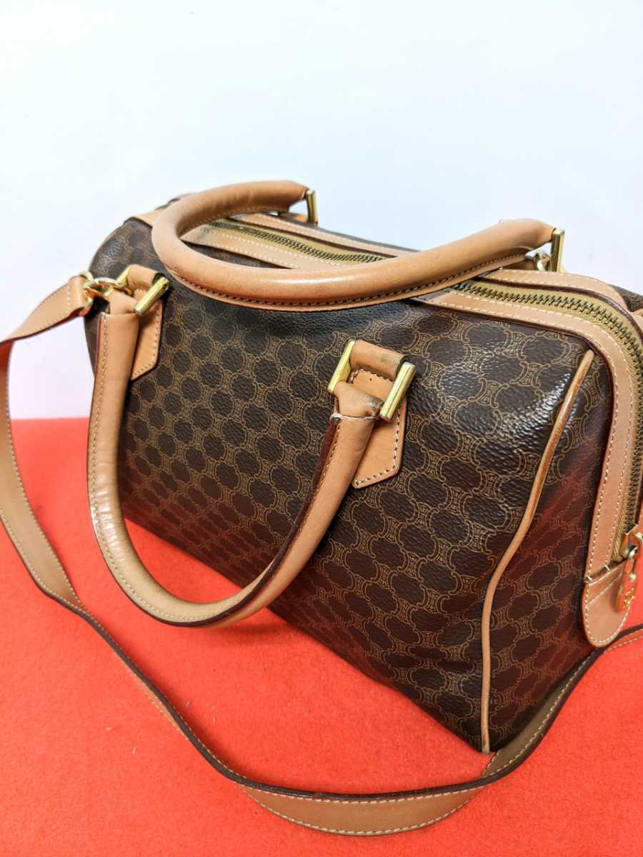 美品 極希少!Celine セリーヌ マカダム柄ミニボストンバッグ 2way廃盤