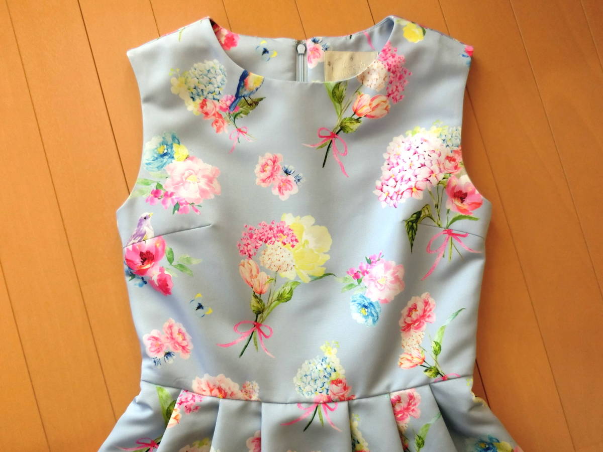 [ free shipping ][ beautiful goods ]*Chesty Chesty * bird flower bouquet to One-piece small bird san One-piece / light blue light blue / size 0