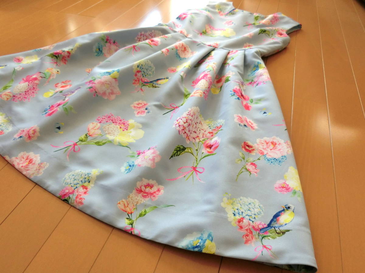 [ free shipping ][ beautiful goods ]*Chesty Chesty * bird flower bouquet to One-piece small bird san One-piece / light blue light blue / size 0