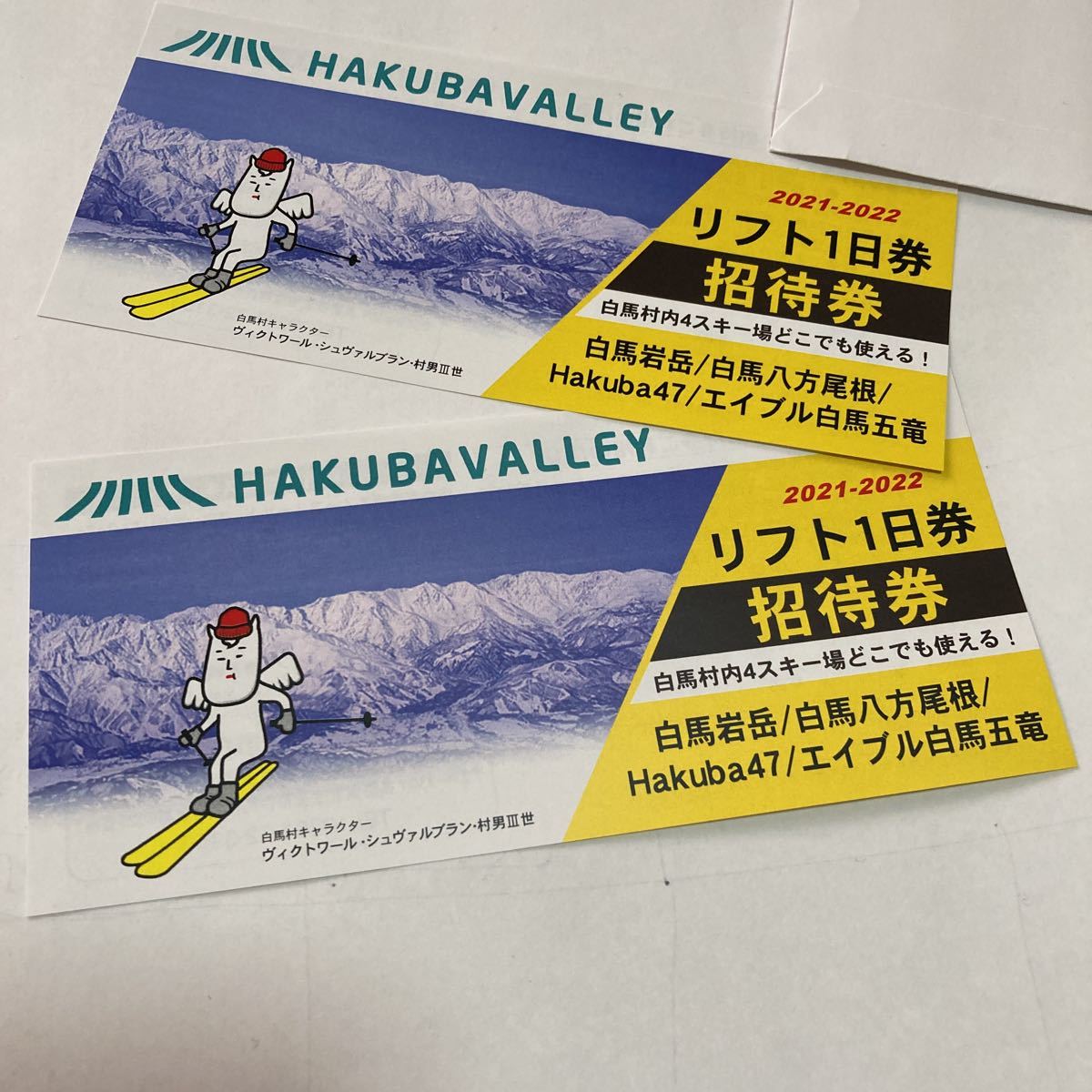 エイブル白馬五竜・Hakuba47 リフト1日券 2枚 - スキー場
