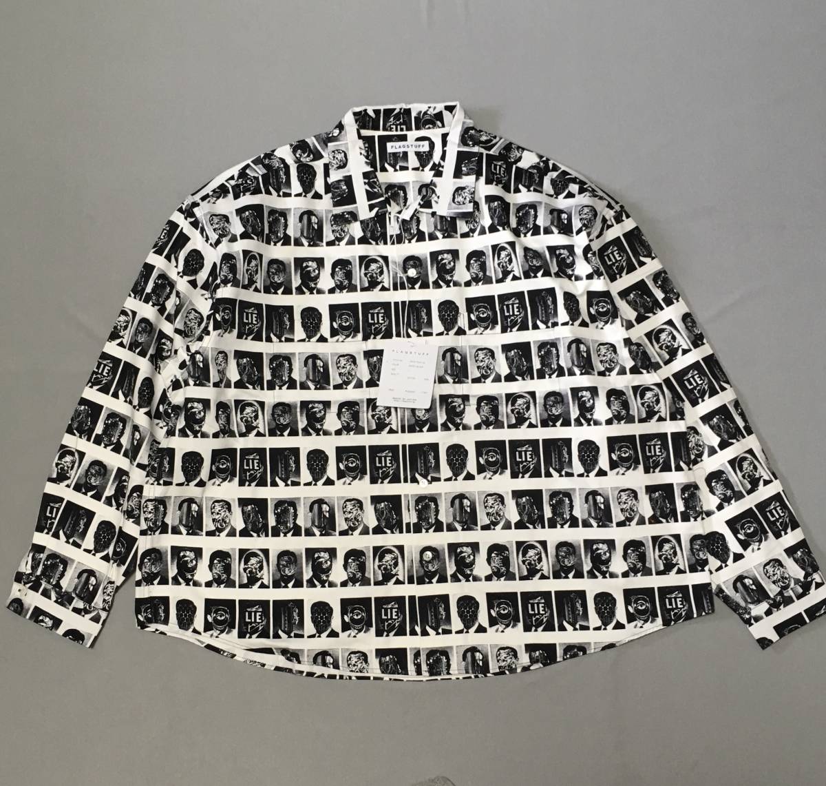 FLAGSTUFF LIE 総柄シャツ フラグスタフ オーバーサイズ | bioimune.com.br