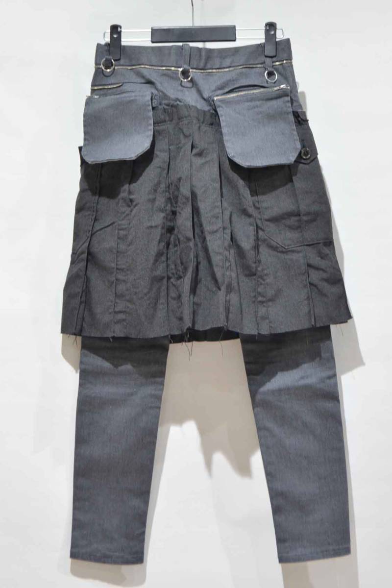 UNDERCOVER 03SS SCAB期 初期 チェック 巻き スカート パンツ ジップ