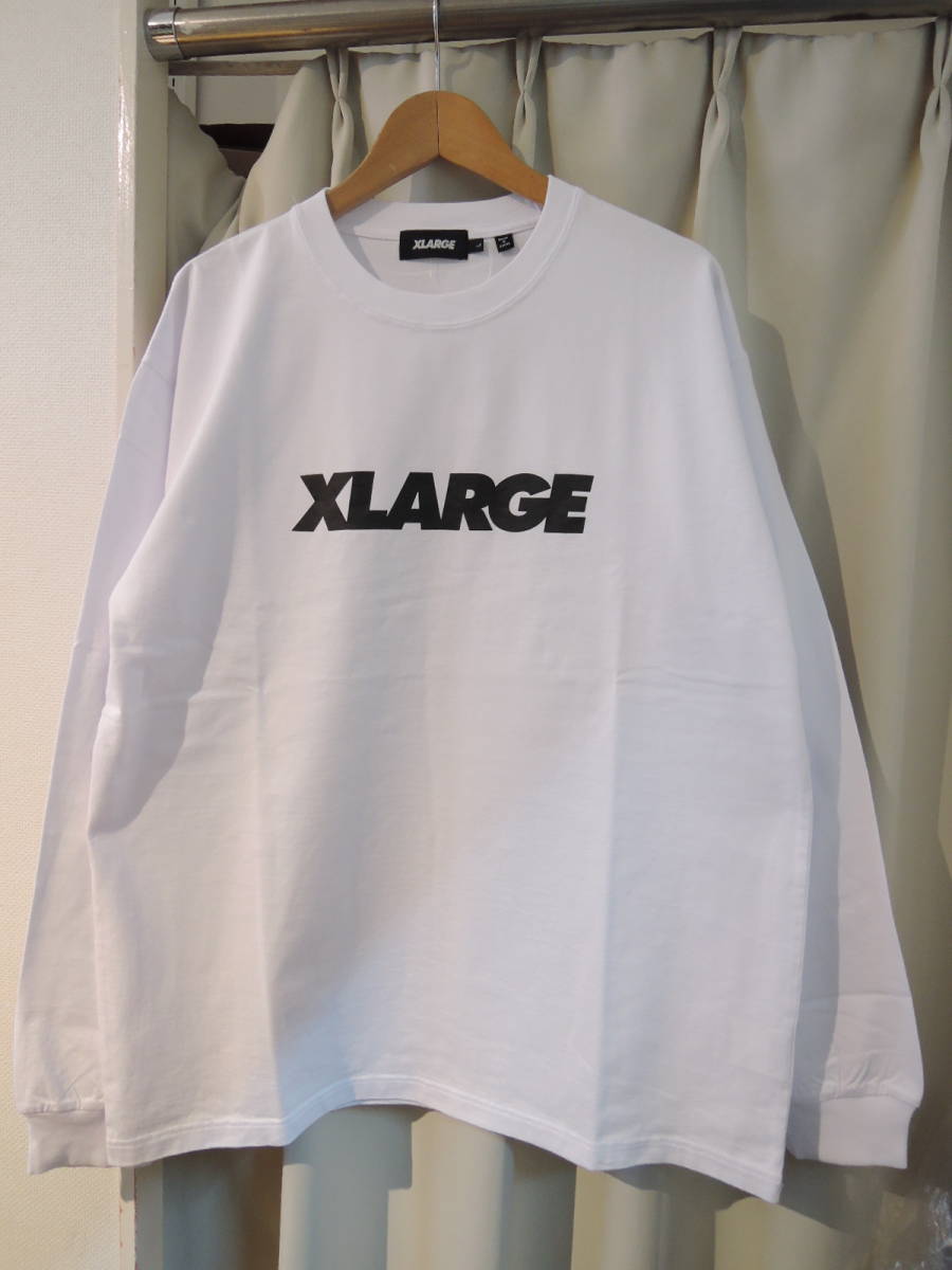 X-LARGE XLARGE エクストララージ STANDARD LOGO L/S TEE 白 Lサイズ 人気 商品　送料送料\230~　値下げしました！ _画像1