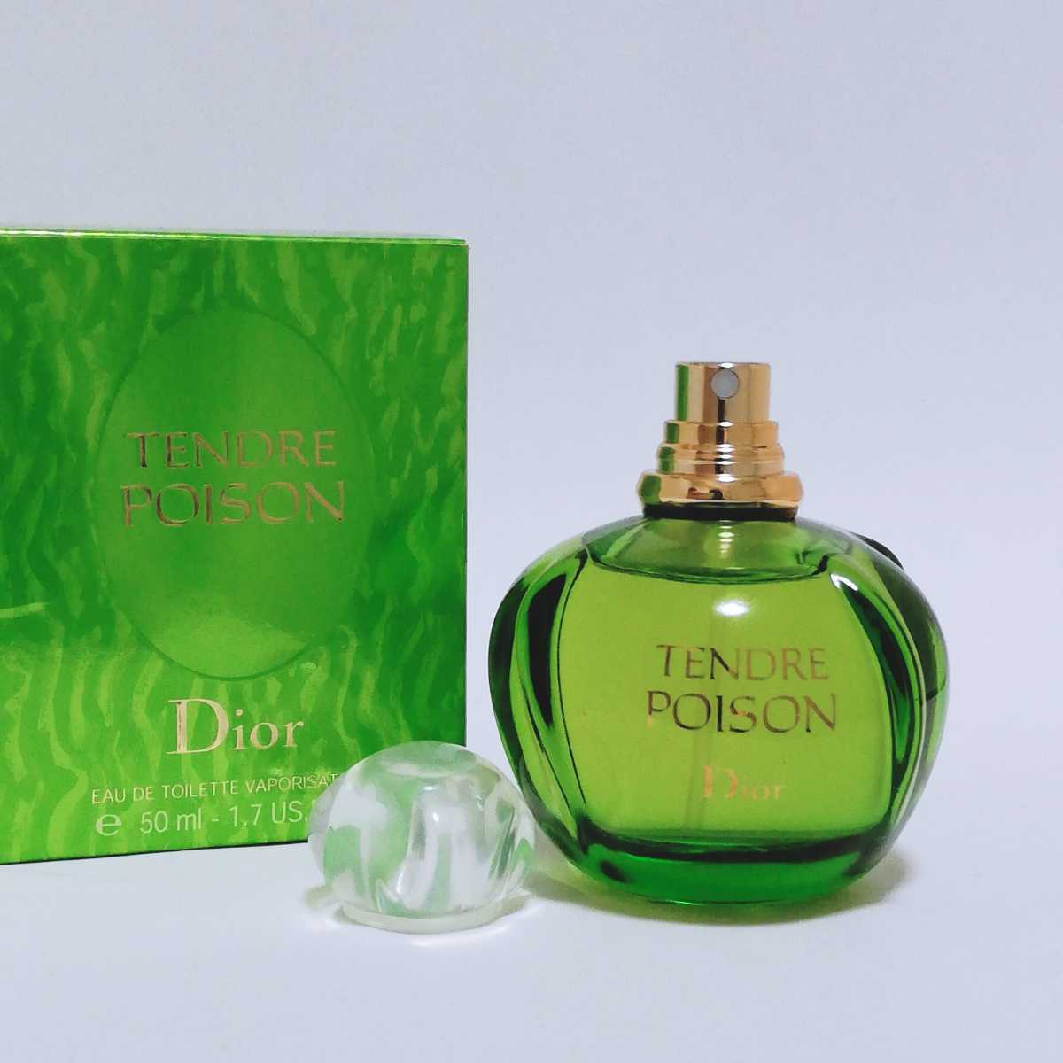 送料無料★超レア★ディオール★タンドゥル プワゾン オードトワレ 50ml 廃盤 香水 Dior TENDRE POISON 希少 りんご型 丸型 即決_画像4