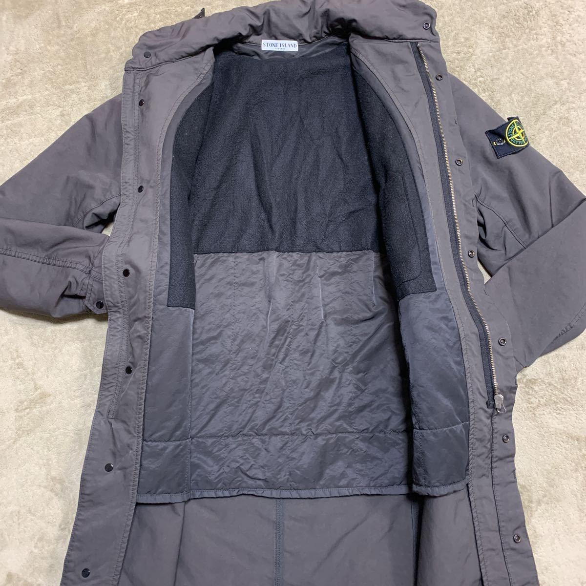 [ Stone Islay ndo] STONE ISLAND embroidery patch attaching Prima loft cotton inside turn-down collar coat dark brown /M size / regular price 13 ten thousand Mod's Coat 