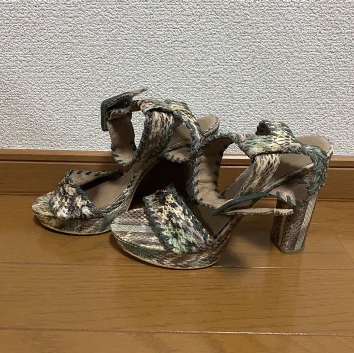 [ immediate payment ] ROSEBUD Rose Bud python print sandals high heel 37