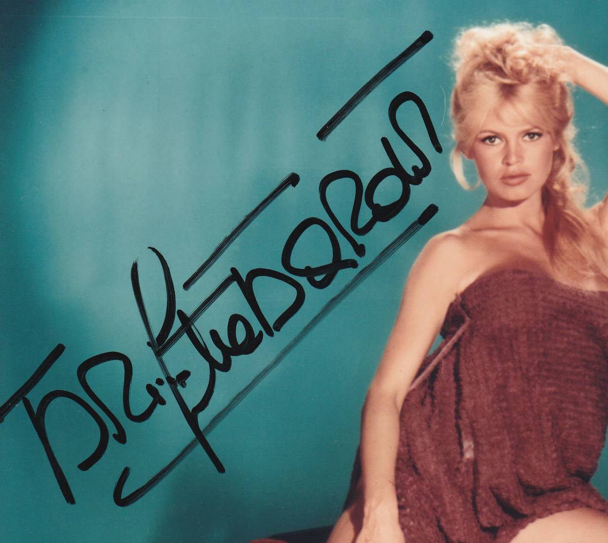 値引き相談！ フランス人女優 ブリジット・バルドー（Brigitte Bardot) 直筆サイン入りカラー写真 ⑮ 大きさは約25cmⅹ 20 サイン 