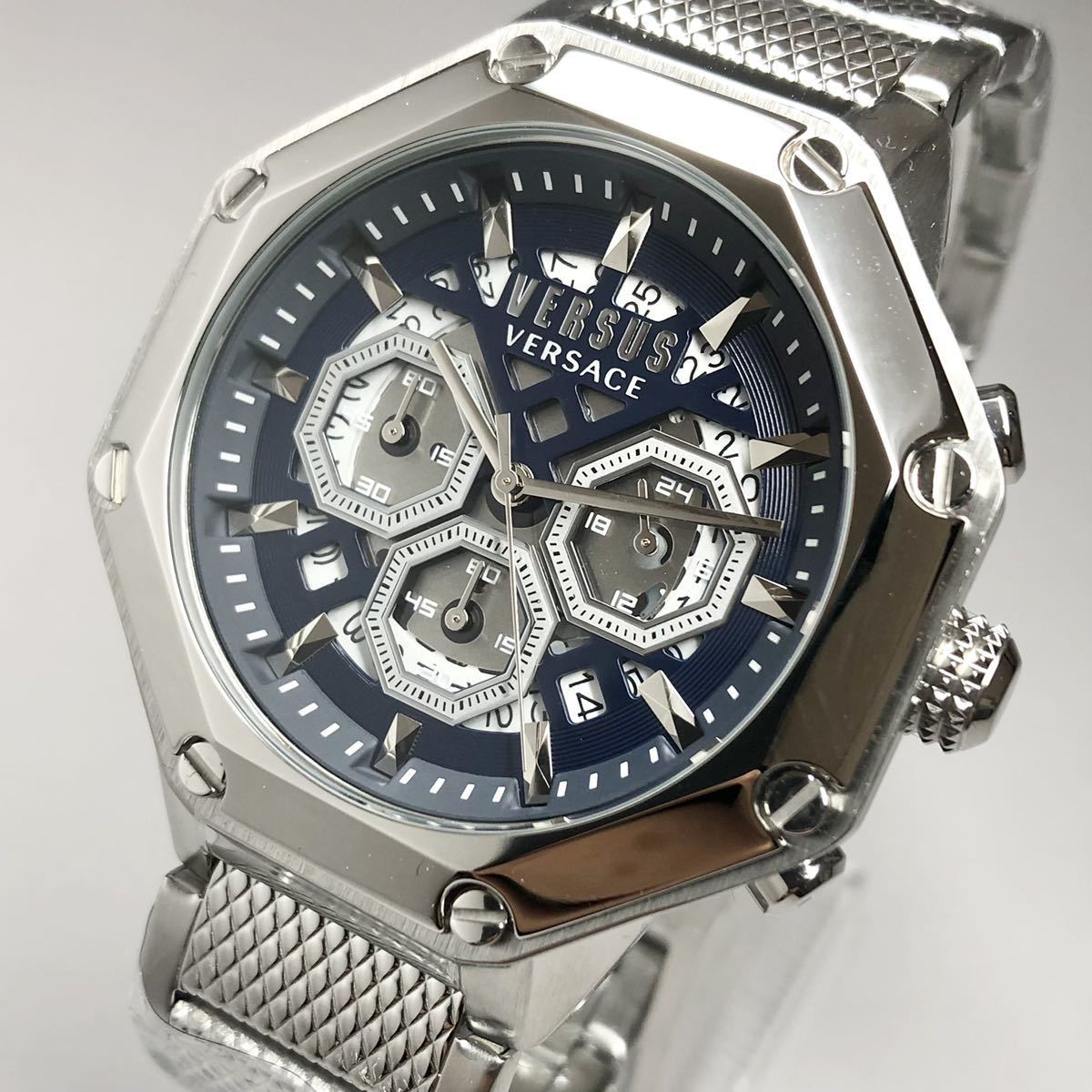 B品セール ヴェルサスヴェルサーチ シルバー 海外 クロノ メンズ腕時計 