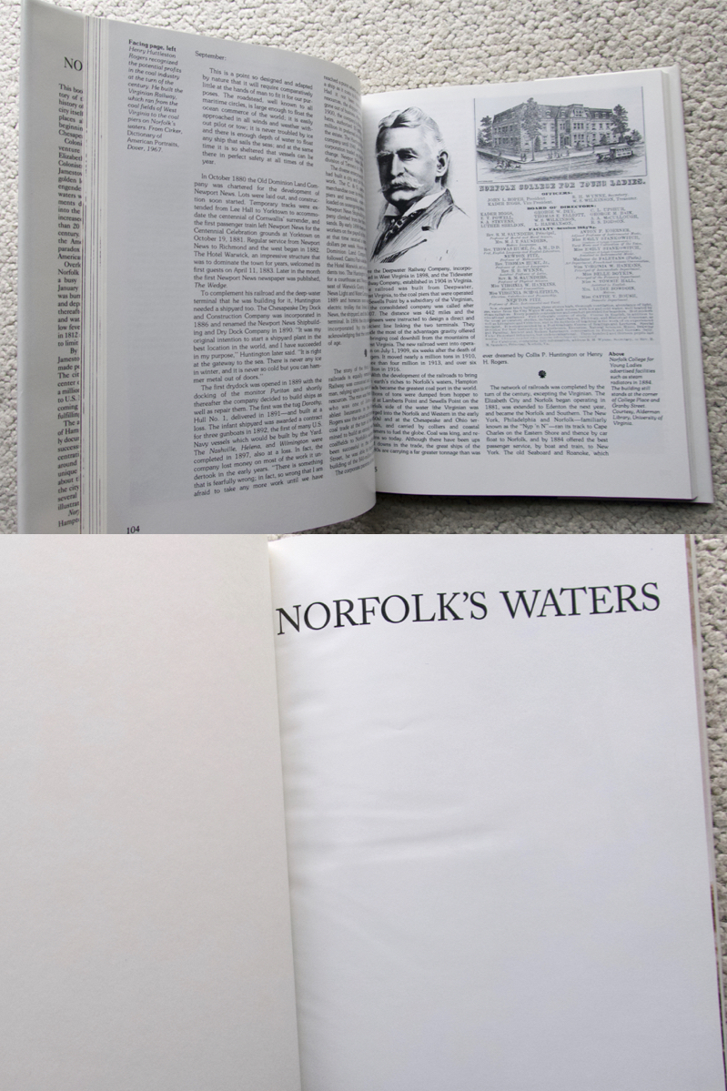 NORFOLK'S WATERS An Illustrated History of HAMPTON ROADS (AHP) By William L. Tazewell & Guy Friddell 洋書_画像9