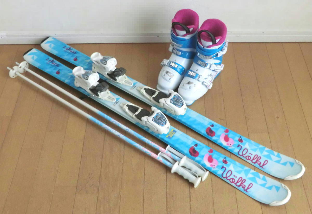 □□送料無料□即決□VOLKL+NORDICA□子供用カービングスキー4点