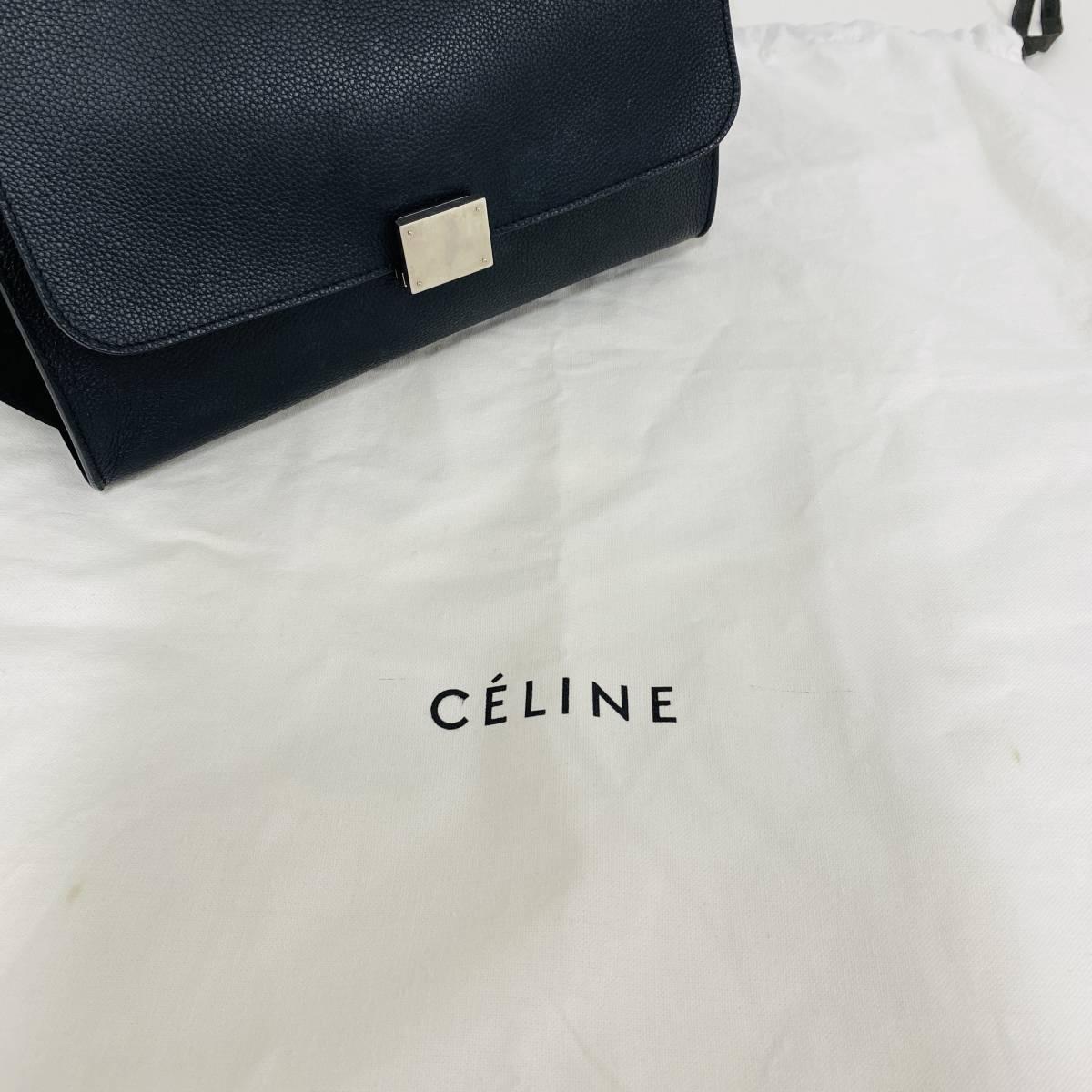 美品 CELINE セリーヌ 2WAY ハンドバッグ ショルダーバッグ ブラック レザー F558