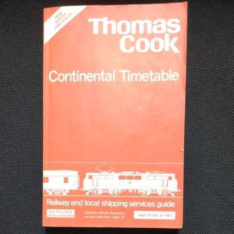 1987年　トーマスクック　ヨーロッパ鉄道時刻表　Thomas Cook Continental Timetable　1987年9月　英国発刊_画像1