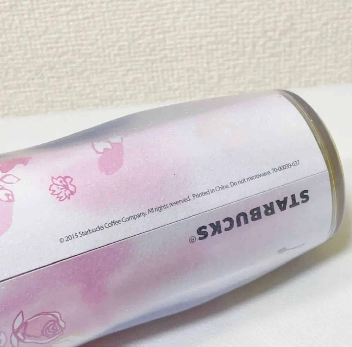 美品スターバックスSTARBUCKS水筒タンブラー桜　SAKURA 花柄　2015 エコボトル　マイボトル350ml