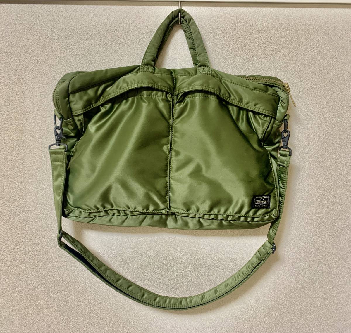美品 TANKER 2WAY BRIEFCASE カーキ ポーター ショルダーバッグ