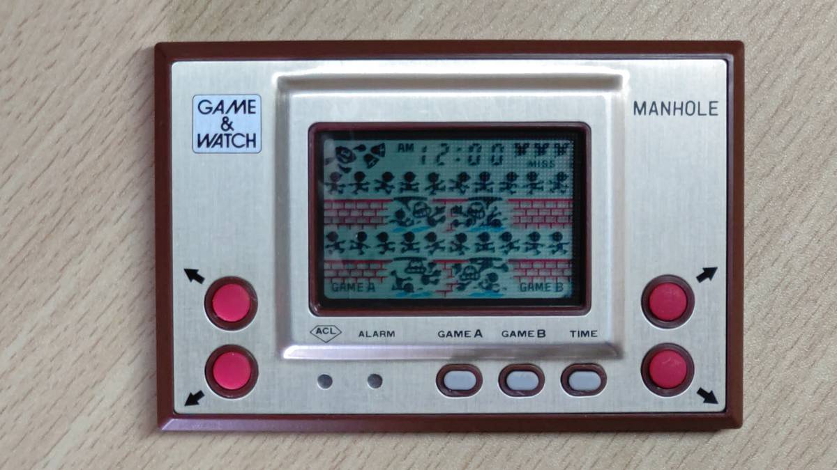 即決・画面クリア・送料無料】任天堂 ゲームウォッチ マンホール 反射